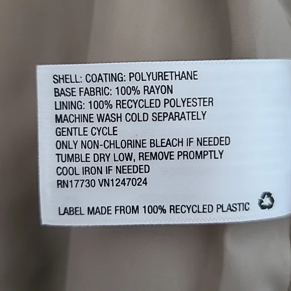 Faux leather belted Anorak jacket tan taupe Womens XXL - Picture 6 of 7